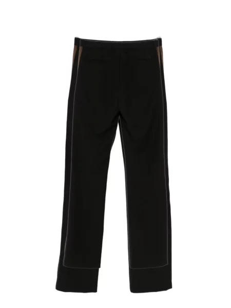 Pantaloni Wales Bonner cu broderie cu dungi negru