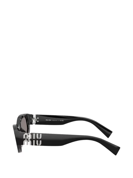Правоъгълни слънчеви очила Miu Miu Eyewear с автограф черно
