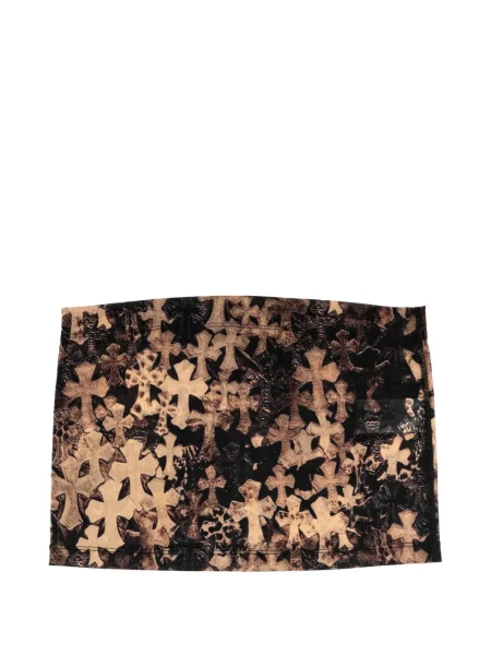 Fusta mini Chrome Hearts cu imagine plasă cu motiv cu inimi