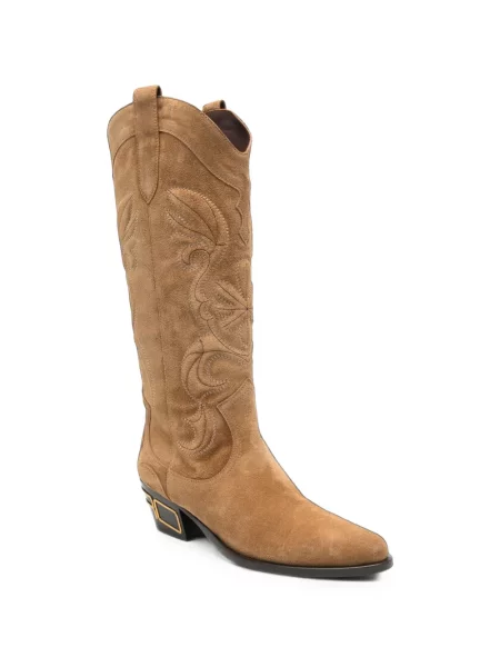 Botine Etro cu broderie din piele de căprioară