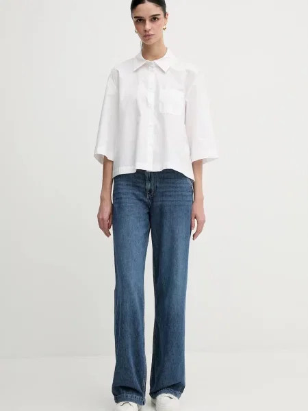 Сорочка Sisley relaxed класичний комір білий