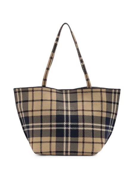 Geantă shopper Barbour în carouri albastru