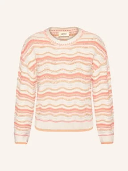 Cartoon Sweter Z Błyszczącą Przędzą weiss pomarańczowy