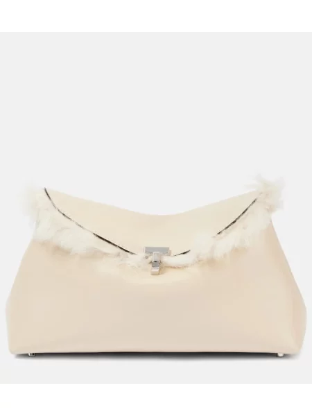 Geantă plic Toteme din piele alb