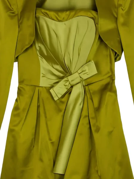 Rochie Paule Ka cu funde plisată de costum verde