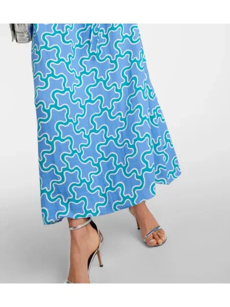 Rochie maxi Diane Von Furstenberg cu imagine de costum albastru