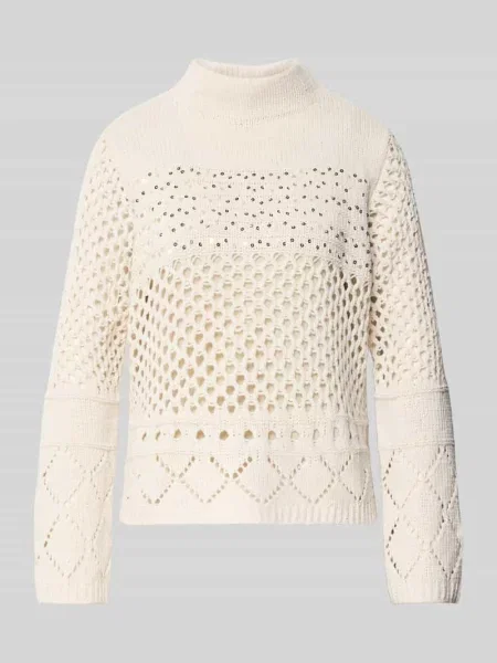 Sweter z dzianiny z mieszanki z cekinami Monari