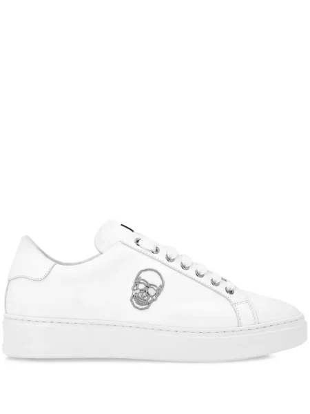 Sneakerși Philipp Plein cu șireturi din piele alb