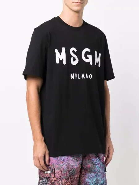 Koszulka Msgm z nadrukiem czarna
