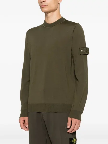 Lung pulover Stone Island cu strasuri verde