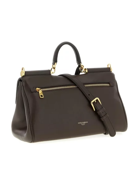 Torebka Dolce And Gabbana skórzana brązowa
