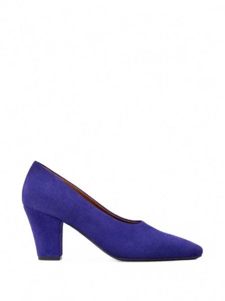 Pantofi cu toc Marsell din piele de căprioară violet