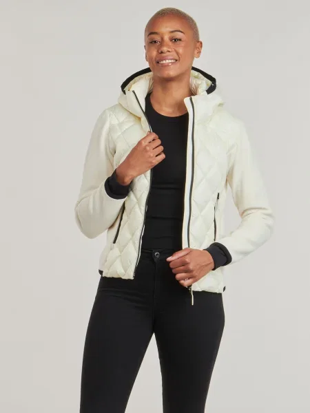 Geacă Superdry cu glugă clasică alb