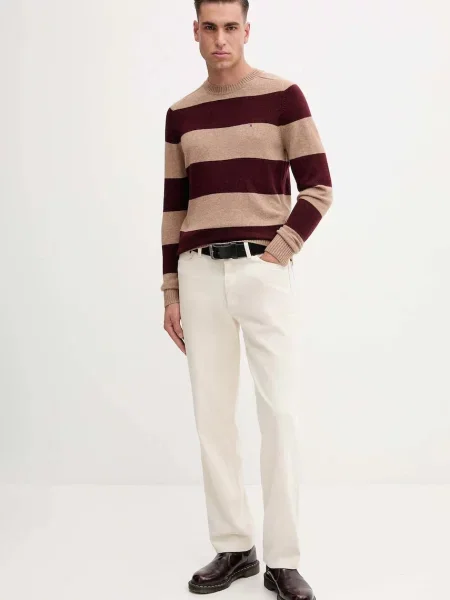 Tommy Hilfiger pulover volnen rjava