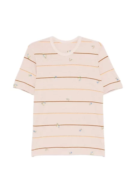 Haftowana koszulka Jnby w paski brązowa