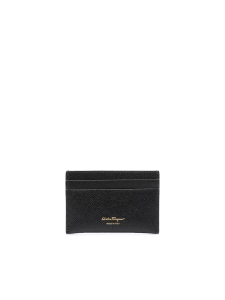 Portfel Ferragamo skórzany z logo czarny