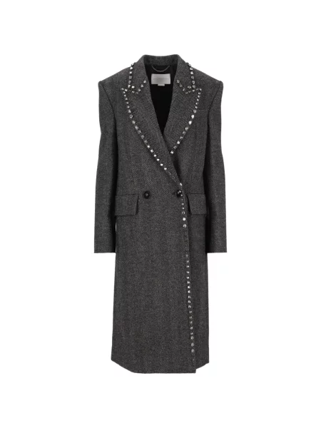 Palton Stella Mccartney cu model herringbone gri