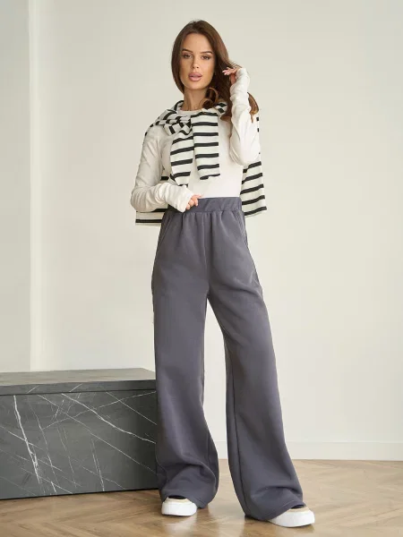 Штани палаццо ISSA Plus сірий