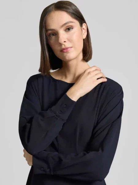 Sukienka midi z okrągłym dekoltem Christian Berg Woman Selection granatowa