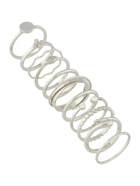 ABOUT YOU Prstan / transparentna srebrna