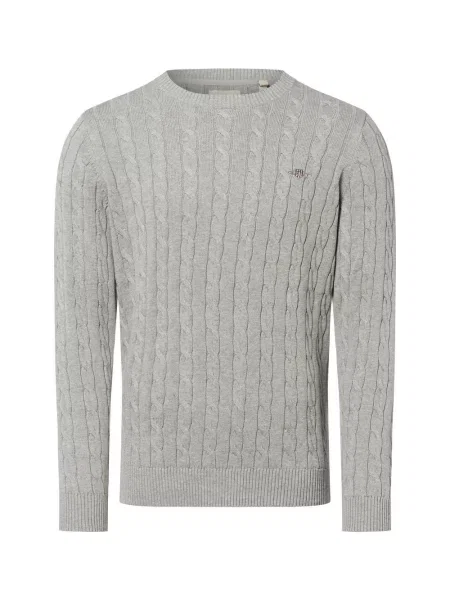 Gant Sweter Mężczyźni srebrny jednolity M