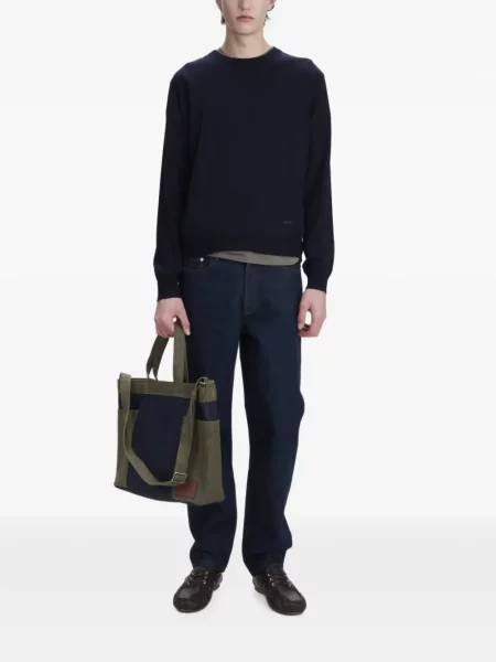 Pulover A.p.c. cu broderie albastru