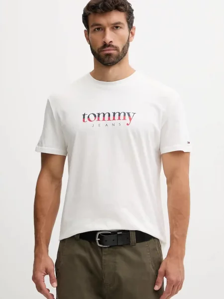 Tričko Tommy Jeans s potiskem bílá