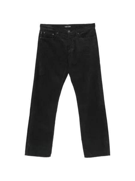 Blugi drepți Tom Ford de catifea cord gri
