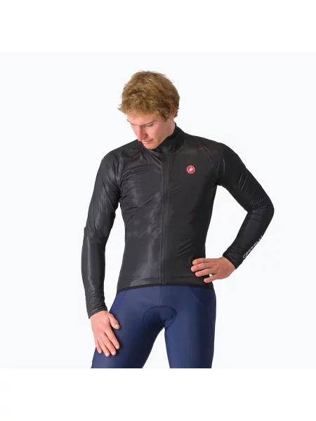 Мъжко яке за колоездене Castelli Squall Shell light black/silver grey черно