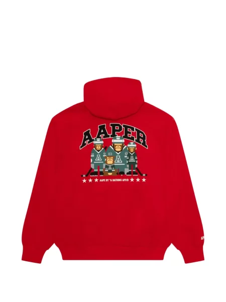 Θραύση hoodie Aape By *a Bathing Ape® με σχέδιο κόκκινο