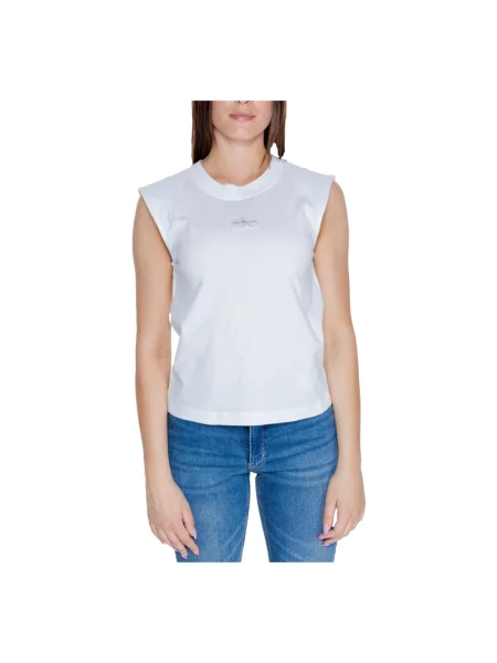 Jeansy Calvin Klein Jeans z krótkim rękawem niebieskie