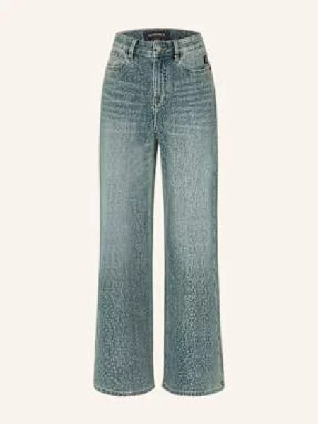 Elias Rumelis Jeansy Wide Leg Kalea Sparkle Z Ozdobnymi Kamykami blau szare