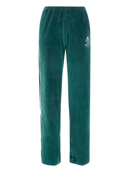Pantaloni Sporty & Rich cu broderie cu dungi verde