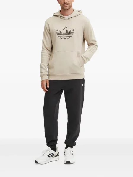 Hanorac cu glugă Adidas cu broderie verde