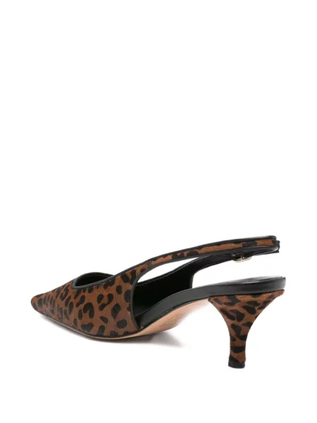 Pantofi cu toc Twinset cu model leopard slingback maro