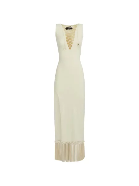 Rochie midi Taller Marmo cu franjuri cu șireturi din dantelă