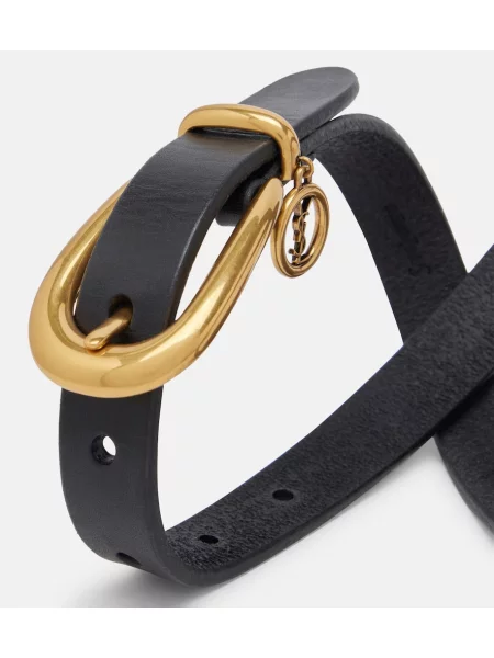 Cu centură curea Saint Laurent din piele negru