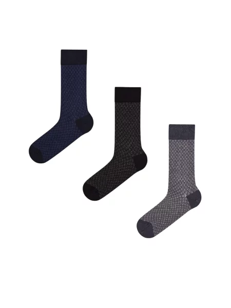 Penti Nogavice PENTI Micro Geo gestreifte Baumwoll-Paar-Socken mešane barve