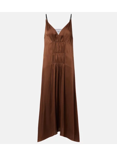 Satenast obleka satenasta obleka Prada rjava