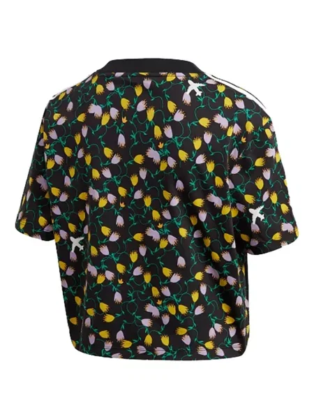 Pruhované krajkové pruhované tričko Adidas s vázáním šedé