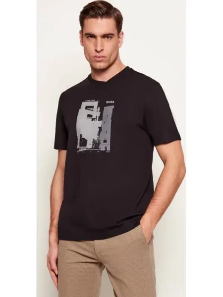 BOSS ORANGE Tricou Te_Imprint | negru