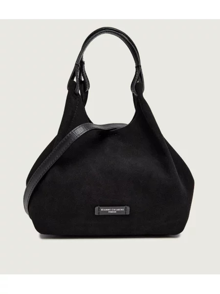 GIANNI CHIARINI Geantă pe umăr Dua | piele întoarsă negru