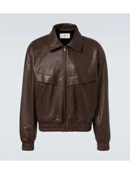 Geanta de piele Saint Laurent maro