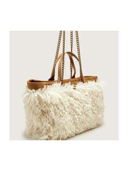 Kurt Geiger Geantă shopper Hoxton | zamsz | shearling alb