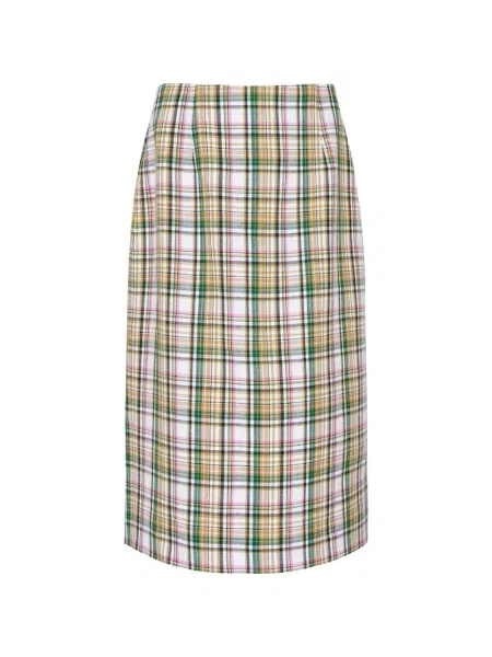 Fustă tip creion Carolina Herrera în carouri alb