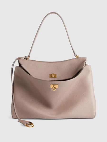 Кожаная сумка Balenciaga бежевая