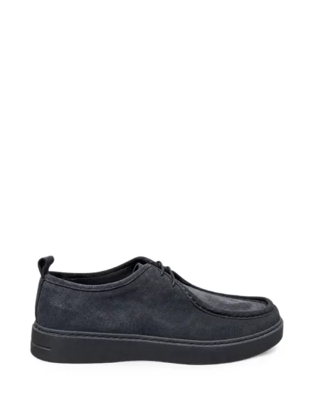 Pantofi loafer Poche Paris cu șireturi din piele de căprioară gri