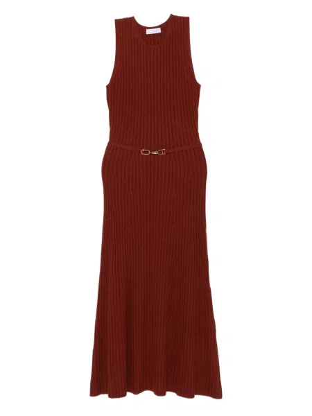 Rochie Gabriela Hearst tricotate de costum maro