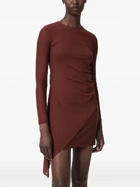 Rochie mini Allsaints cu volane maro