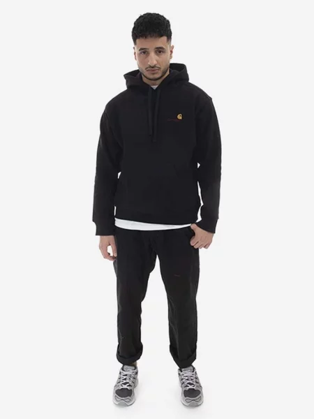 Μπλούζα Carhartt Wip με κουκούλα μαύρο